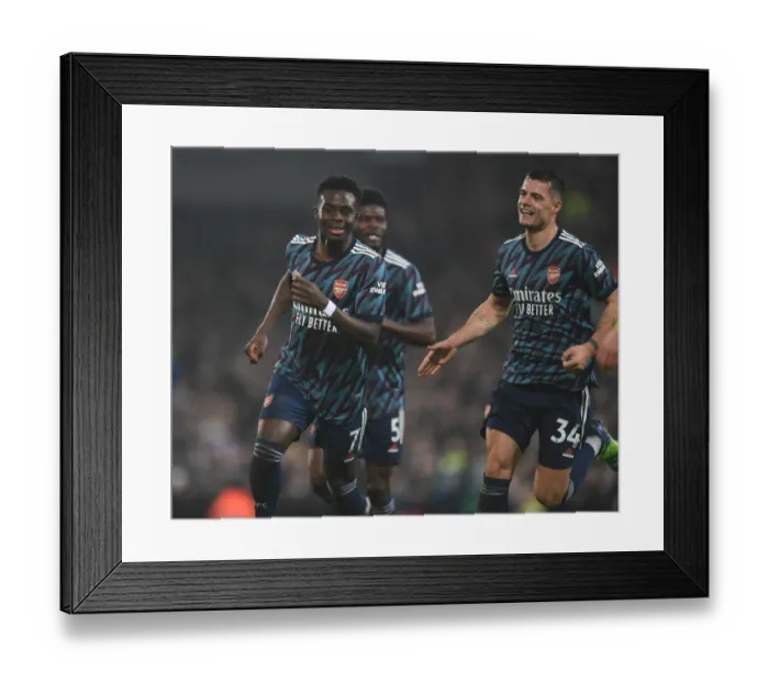 Framed Print : Arsenal's Unstoppable Duo: Saka and Xhaka's Electric Goal Celebration vs Norwich City (Premier League 2021-22) Framed Print : Arsenal's Unstoppable Duo: Saka and Xhaka's Electric Goal Celebration vs Norwich City (Premier League 2021-22)