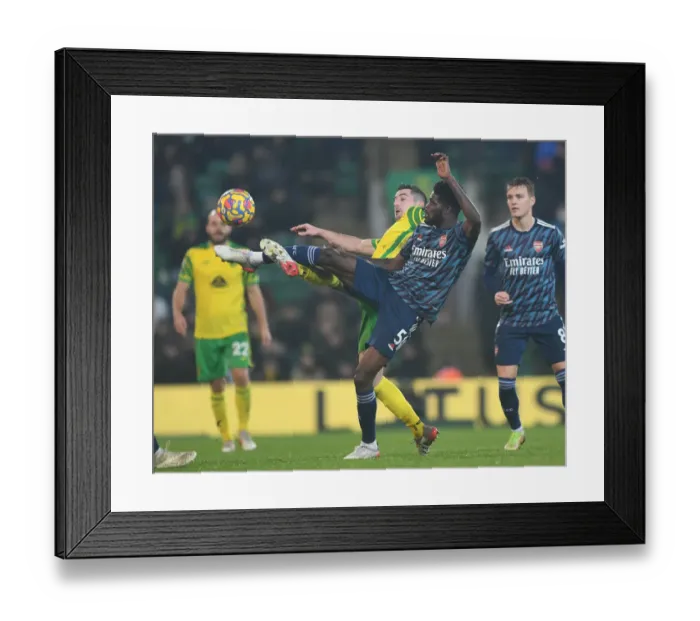 Framed Print : Partey vs McLean: Intense Battle in Norwich City vs Arsenal Premier League Clash Framed Print : Partey vs McLean: Intense Battle in Norwich City vs Arsenal Premier League Clash
