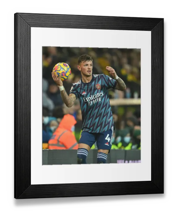 Framed Print : Ben White in Action: Norwich City vs. Arsenal, Premier League 2021-22 Framed Print : Ben White in Action: Norwich City vs. Arsenal, Premier League 2021-22