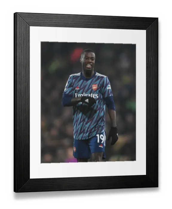 Framed Print : Pepe in Action: Norwich City vs Arsenal, Premier League 2021-22