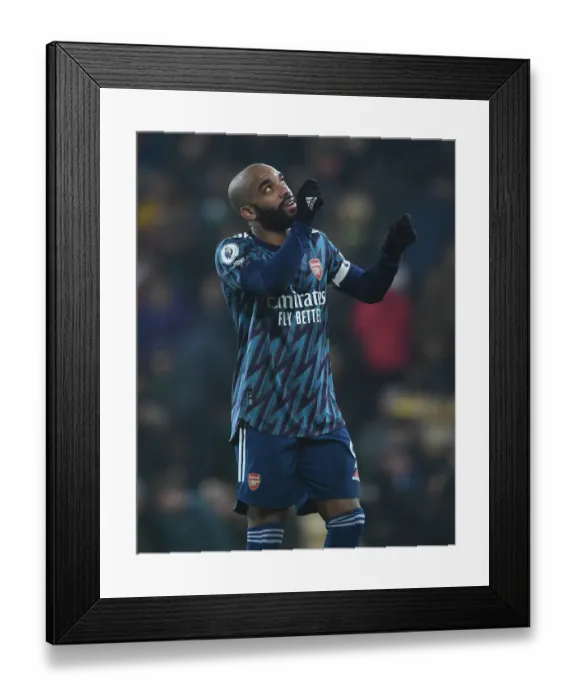 Framed Print : Alexandre Lacazette's Brace: Arsenal's 4-0 Domination of Norwich City