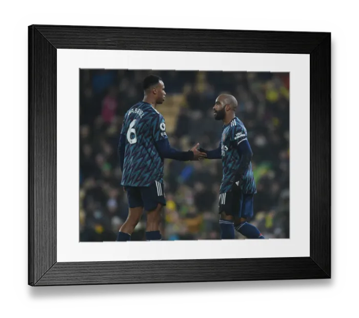 Framed Print : Alexandre Lacazette's Brace: Arsenal's Dominant 4-0 Win over Norwich City