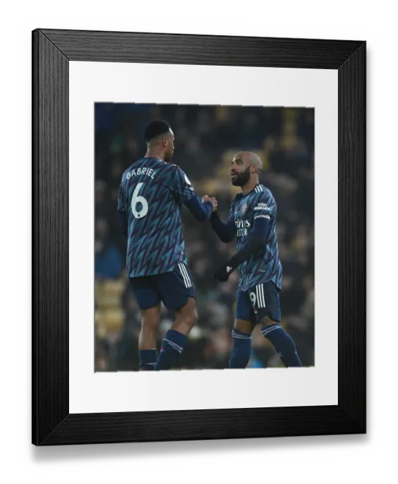 Framed Print : Alexandre Lacazette's Brace: Arsenal's 4-0 Domination over Norwich City