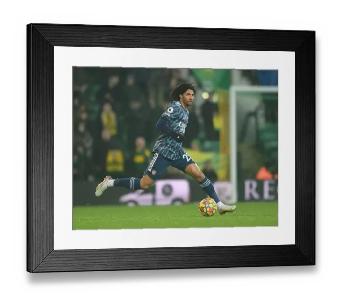 Framed Print : Mohamed Elneny in Action: Arsenal's Midfield Maestro Shines Against Norwich City, Premier League 2021-22