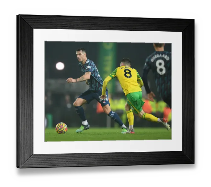 Framed Print : Granit Xhaka in Action: Arsenal's Midfield Maestro Shines Against Norwich City, Premier League 2021-22 Framed Print : Granit Xhaka in Action: Arsenal's Midfield Maestro Shines Against Norwich City, Premier League 2021-22