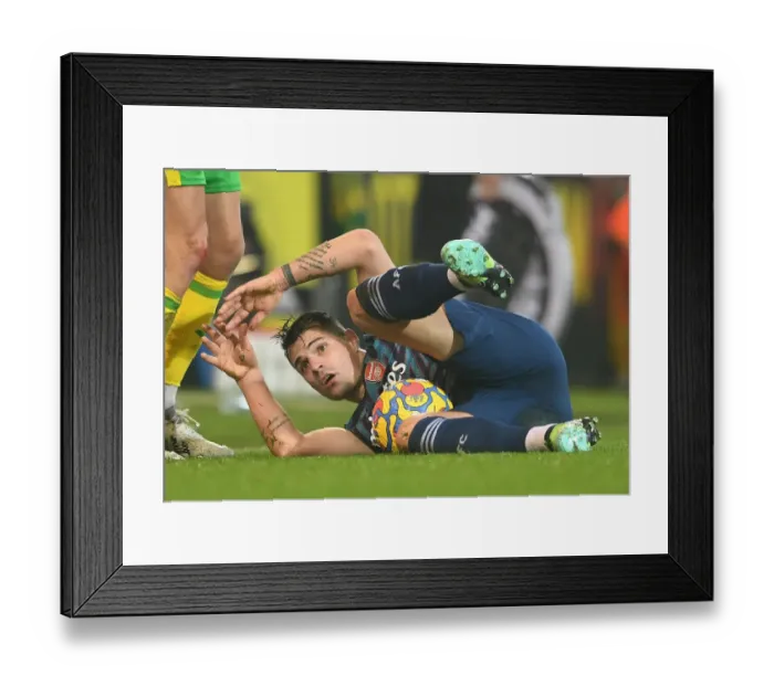 Framed Print : Granit Xhaka: In Action for Arsenal against Norwich City, Premier League 2021-22