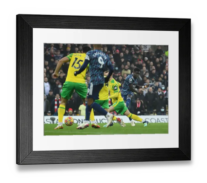 Framed Print : Saka Scores First: Norwich City vs. Arsenal, Premier League 2021-22 Framed Print : Saka Scores First: Norwich City vs. Arsenal, Premier League 2021-22
