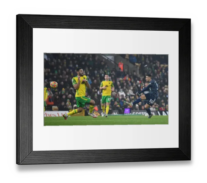 Framed Print : Martinelli Faces Off Against Kabal: Norwich City vs Arsenal, Premier League Clash Framed Print : Martinelli Faces Off Against Kabal: Norwich City vs Arsenal, Premier League Clash