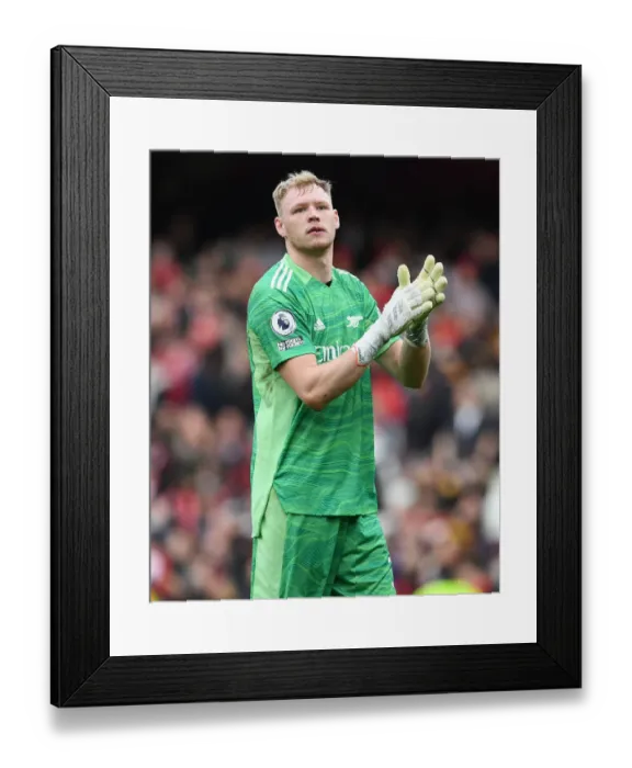 Framed Print : Arsenal's Aaron Ramsdale Celebrates Euphoric Victory over Manchester City with Adoring Fans Framed Print : Arsenal's Aaron Ramsdale Celebrates Euphoric Victory over Manchester City with Adoring Fans