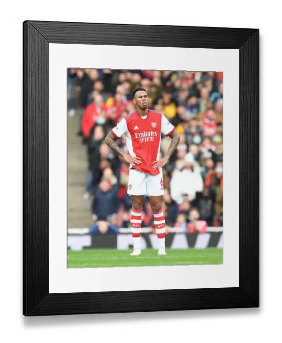 Framed Print : Arsenal vs Manchester City: Gabriel in Action at the Emirates Stadium, Premier League 2021-22