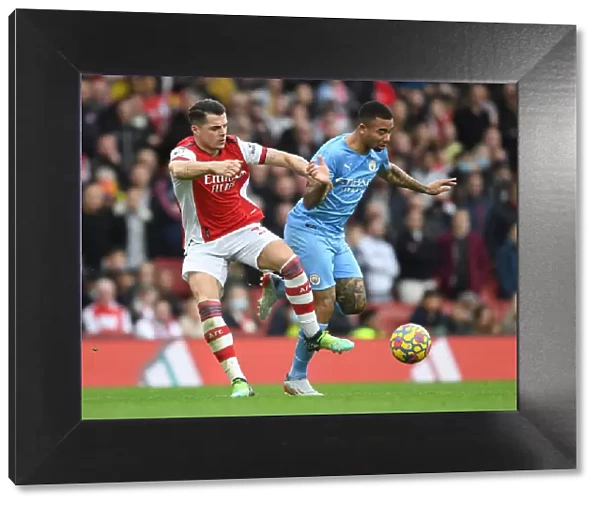 Arsenal vs Manchester City: Xhaka vs Jesus - Premier League Clash at Emirates Stadium (2021-22)