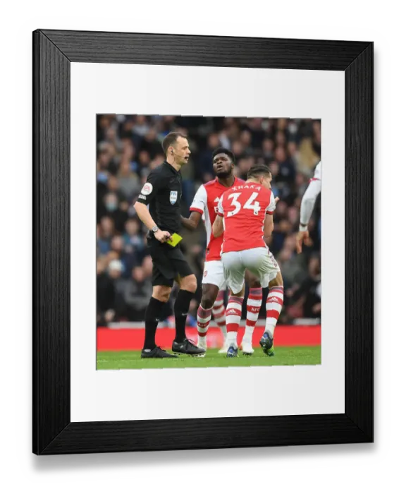 Framed Print : Arsenal's Gabriel Red-Carded: Dramatic Moment in Arsenal vs Manchester City
