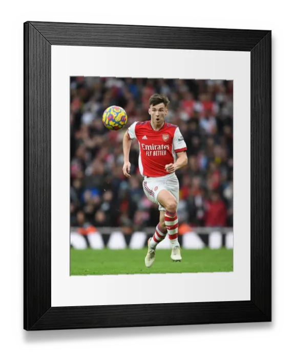 Framed Print : Arsenal's Kieran Tierney Faces Off Against Manchester City in Premier League Showdown