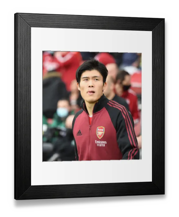 Framed Print : Arsenal's Takehiro Tomiyasu Gears Up for Arsenal v Manchester City Showdown (Premier League 2021-22)