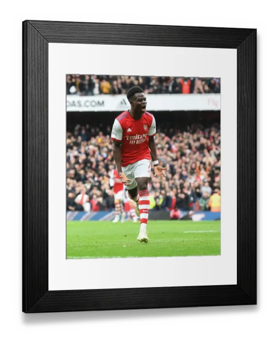 Framed Print : Saka's Thrilling Strike: Arsenal's Comeback Victory Over Manchester City in Premier League Framed Print : Saka's Thrilling Strike: Arsenal's Comeback Victory Over Manchester City in Premier League