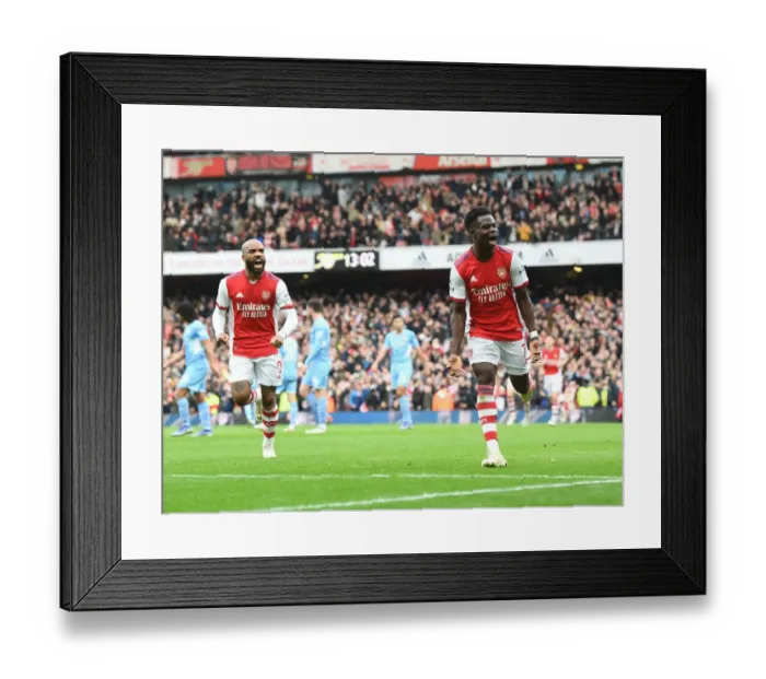 Framed Print : Saka's Stunner: Arsenal's Triumph Over Manchester City Framed Print : Saka's Stunner: Arsenal's Triumph Over Manchester City