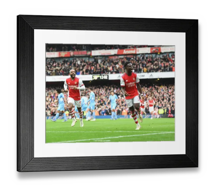 Framed Print : Saka Scores Thrilling Winner: Arsenal Triumphs Over Manchester City in Premier League Showdown Framed Print : Saka Scores Thrilling Winner: Arsenal Triumphs Over Manchester City in Premier League Showdown