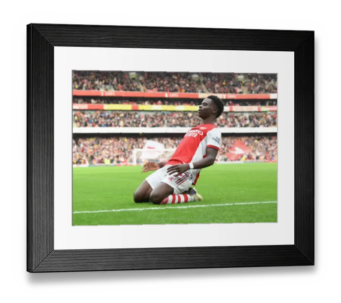 Framed Print : Saka's Thrilling Strike: Arsenal's Epic Victory Over Manchester City in Premier League Showdown Framed Print : Saka's Thrilling Strike: Arsenal's Epic Victory Over Manchester City in Premier League Showdown