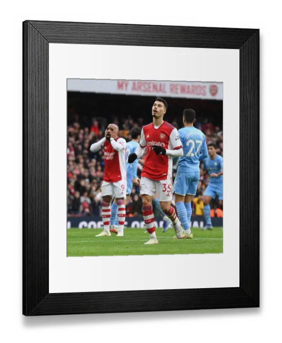 Framed Print : Dejected Martinelli Misses Opportunity: Arsenal vs Manchester City, Premier League 2021-22