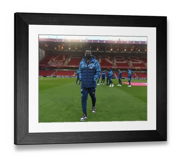 Framed Print : Arsenal's Eddie Nketiah Prepares for Nottingham Forest FA Cup Clash