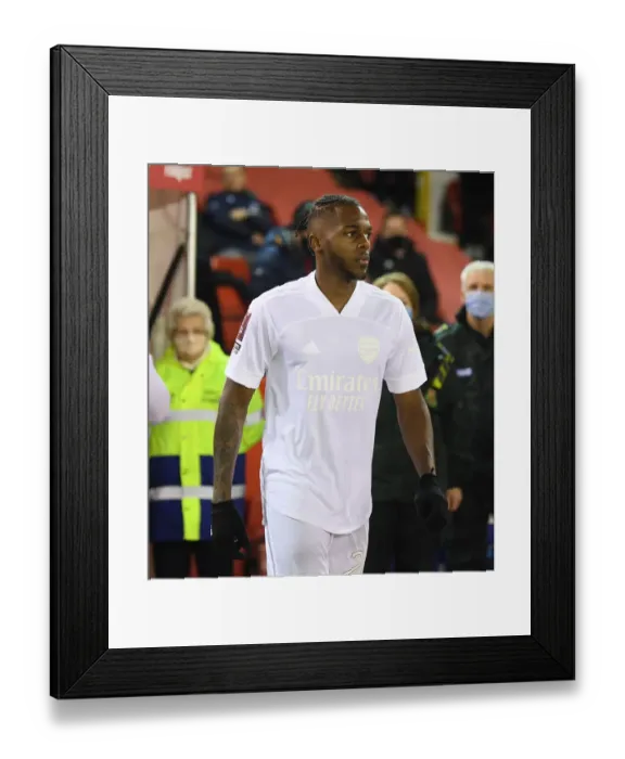 Framed Print : Arsenal's Nuno Tavares Prepares for Nottingham Forest FA Cup Clash