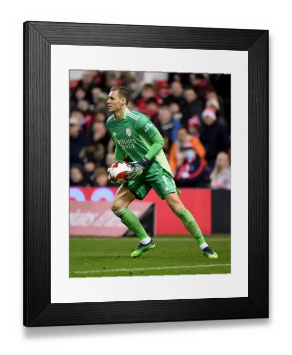 Framed Print : Arsenal's Bernd Leno in Action: Nottingham Forest vs Arsenal, FA Cup Third Round (2021-2022)