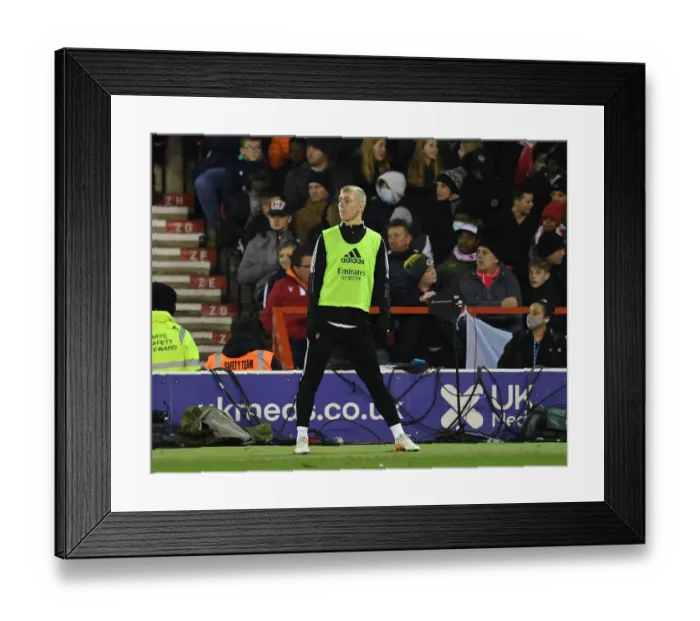 Framed Print : Arsenal's Mika Biereth Prepares for FA Cup Third Round Clash against Nottingham Forest