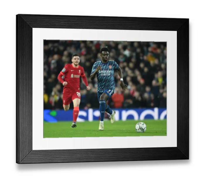 Framed Print : Bukayo Saka in Action: Arsenal vs. Liverpool - Carabao Cup Semi-Final Framed Print : Bukayo Saka in Action: Arsenal vs. Liverpool - Carabao Cup Semi-Final
