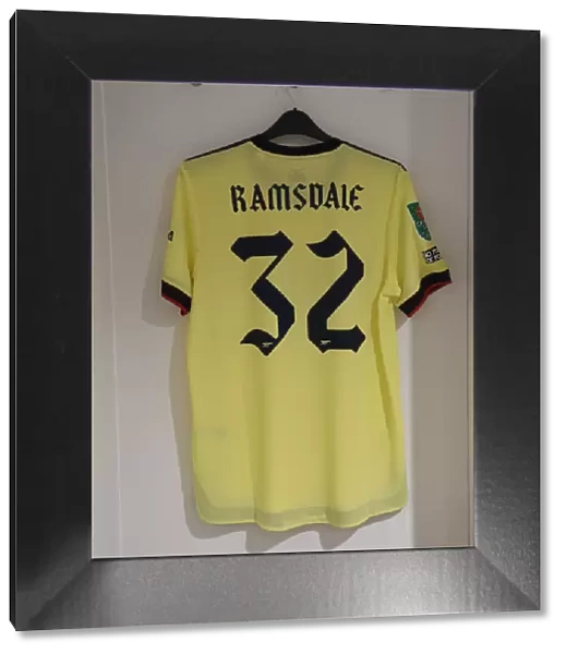 Arsenal's Ramsdale Jersey in Anfield Changing Room - Liverpool vs Arsenal, Carabao Cup Semi-Final