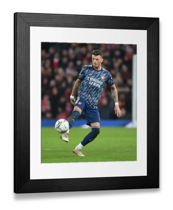 Framed Print : Arsenal's Ben White Goes Head-to-Head with Liverpool in Carabao Cup Semi-Final Clash Framed Print : Arsenal's Ben White Goes Head-to-Head with Liverpool in Carabao Cup Semi-Final Clash