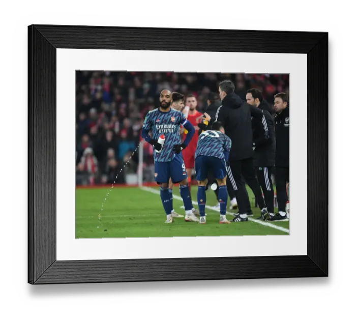 Framed Print : Alex Lacazette in Action: Liverpool vs Arsenal - Carabao Cup Semi-Final First Leg