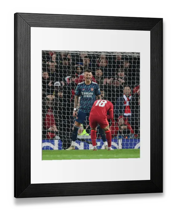 Framed Print : Ben White's Reaction: Minamino Sends One Over in Carabao Cup Semi-Final Showdown