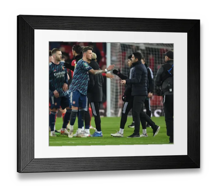 Framed Print : Arsenal Manager Mikel Arteta and Ben White Discuss Carabao Cup Semi-Final Performance Against Liverpool Framed Print : Arsenal Manager Mikel Arteta and Ben White Discuss Carabao Cup Semi-Final Performance Against Liverpool