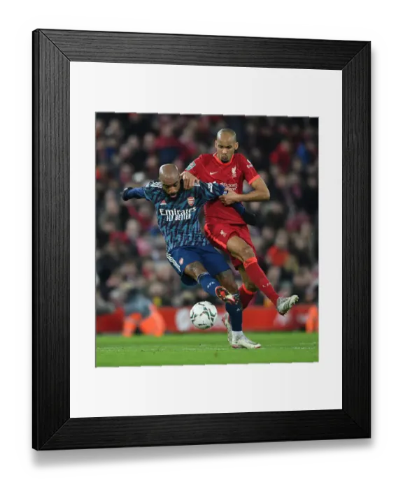 Framed Print : Lacazette vs Fabinho: A Battle in the Carabao Cup Semi-Final Between Liverpool and Arsenal Framed Print : Lacazette vs Fabinho: A Battle in the Carabao Cup Semi-Final Between Liverpool and Arsenal