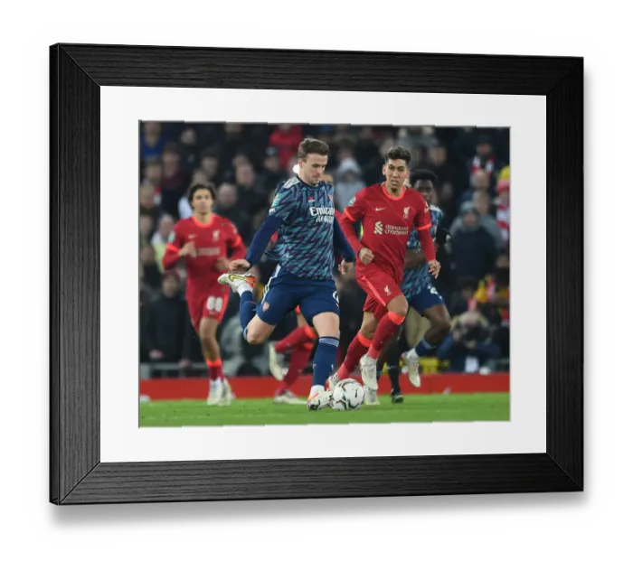 Framed Print : Liverpool vs Arsenal: Carabao Cup Semi-Final Showdown - Holding vs Firmino Clash