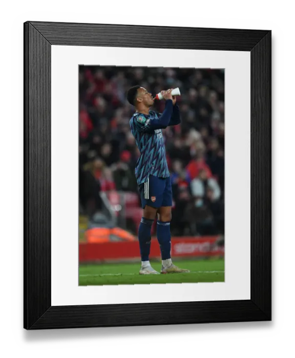 Framed Print : Gabriel Magalhaes of Arsenal in Carabao Cup Semi-Final Clash at Anfield Framed Print : Gabriel Magalhaes of Arsenal in Carabao Cup Semi-Final Clash at Anfield