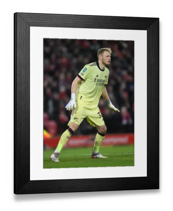 Framed Print : Arsenal's Aaron Ramsdale Faces Off Against Liverpool in Carabao Cup Semi-Final Showdown Framed Print : Arsenal's Aaron Ramsdale Faces Off Against Liverpool in Carabao Cup Semi-Final Showdown