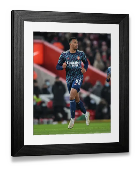 Framed Print : Gabriel Magalhaes Goes Head-to-Head with Liverpool in Carabao Cup Semi-Final