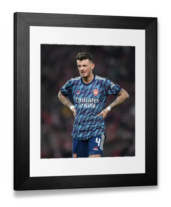 Framed Print : Arsenal's Ben White Faces Liverpool in Carabao Cup Semi-Final Showdown