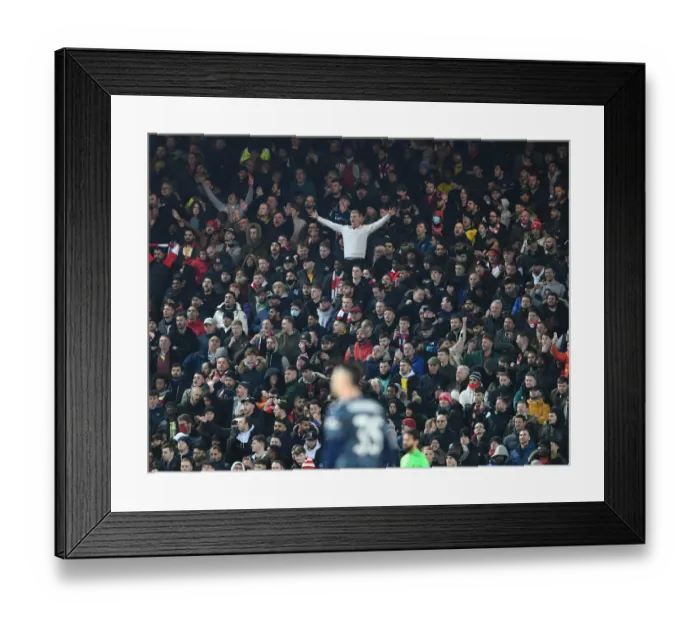 Framed Print : Arsenal Fans at Anfield: Carabao Cup Semi-Final First Leg vs Liverpool