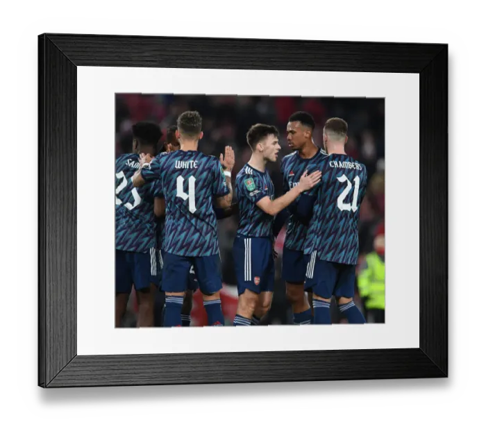 Framed Print : Arsenal Players Kieran Tierney, Gabriel Magalhaes, and Calum Chambers React After Carabao Cup Semi-Final First Leg vs Liverpool Framed Print : Arsenal Players Kieran Tierney, Gabriel Magalhaes, and Calum Chambers React After Carabao Cup Semi-Final First Leg vs Liverpool