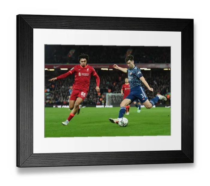 Framed Print : Kieran Tierney vs. Trent Alexander-Arnold: Carabao Cup Semi-Final Showdown at Anfield Framed Print : Kieran Tierney vs. Trent Alexander-Arnold: Carabao Cup Semi-Final Showdown at Anfield