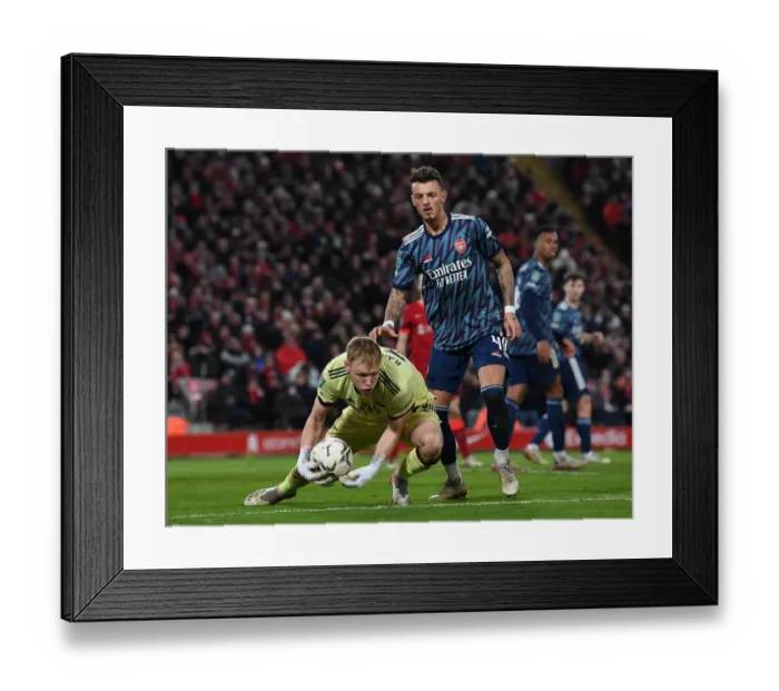 Framed Print : Arsenal's Ramsdale and White Lock Horns in Intense Carabao Cup Semi-Final Showdown Against Liverpool Framed Print : Arsenal's Ramsdale and White Lock Horns in Intense Carabao Cup Semi-Final Showdown Against Liverpool