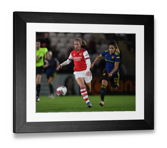 Framed Print : Arsenal vs Manchester United: FA Womens Continental Tyres League Cup Quarterfinal Showdown