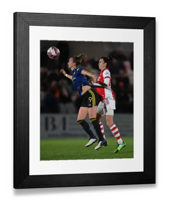 Framed Print : Arsenal vs Manchester United: FA Womens Continental Tyres League Cup Quarterfinal Showdown