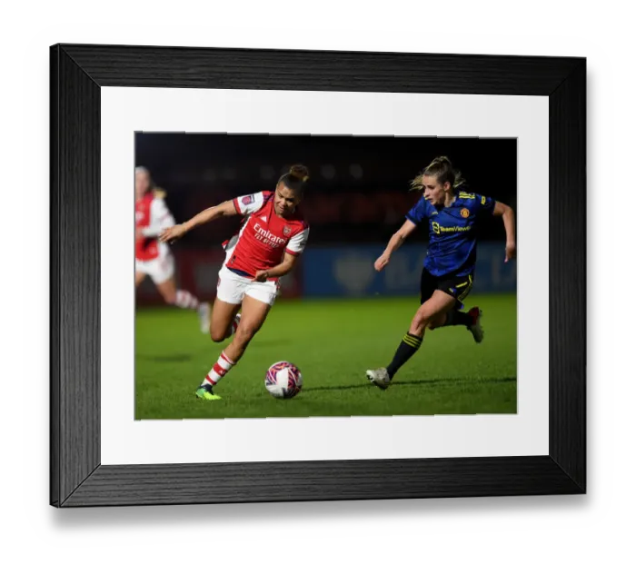 Framed Print : Arsenal vs Manchester United: FA Womens Continental Tyres League Cup Quarterfinal Showdown