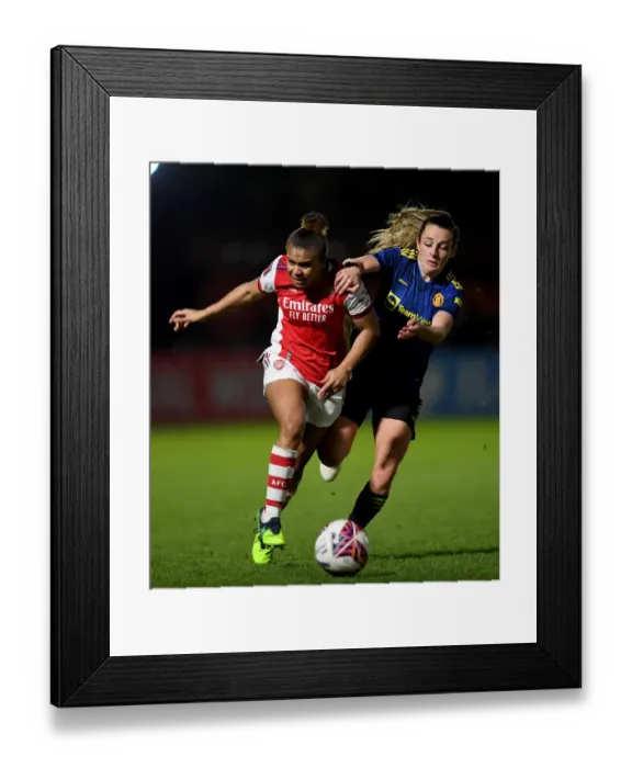 Framed Print : Arsenal vs Manchester United: FA Women's Continental Tyres League Cup Quarterfinal Showdown Framed Print : Arsenal vs Manchester United: FA Women's Continental Tyres League Cup Quarterfinal Showdown