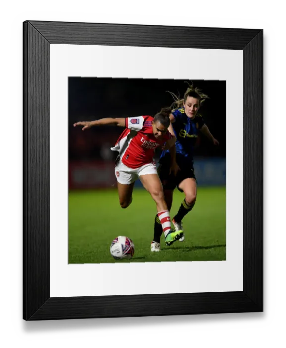 Framed Print : Arsenal vs Manchester United: FA Womens Continental Tyres League Cup Quarterfinal Showdown