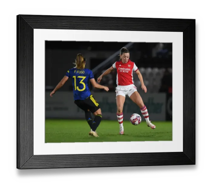 Framed Print : Arsenal's Katie McCabe vs Manchester United's Ivana Ferreira Fuso: A Clash in the Conti Cup Quarterfinals Framed Print : Arsenal's Katie McCabe vs Manchester United's Ivana Ferreira Fuso: A Clash in the Conti Cup Quarterfinals