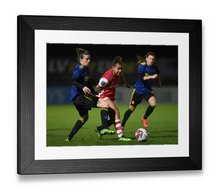 Framed Print : Arsenal vs Manchester United: FA Womens Continental Tyres League Cup Quarterfinal